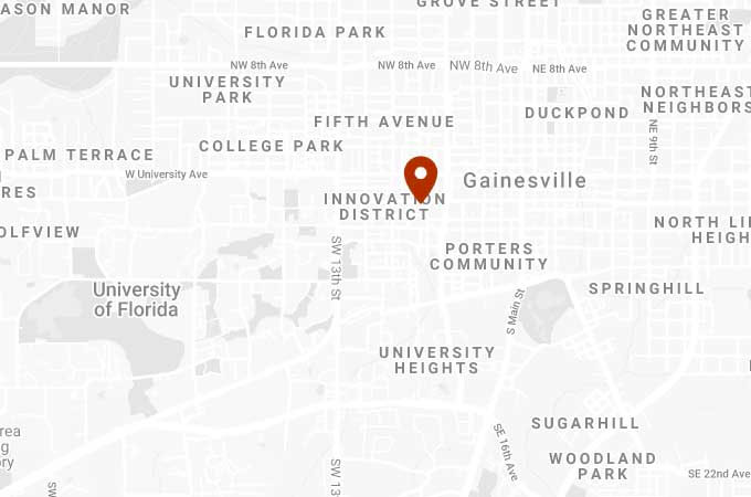 Gainesville Florida map of Office Location
